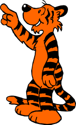 Cartoon Tiger with Baseball Bat - Playful Clipart