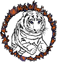 Tiger with Flames | Eye-Catching Clipart for Dynamic Designs