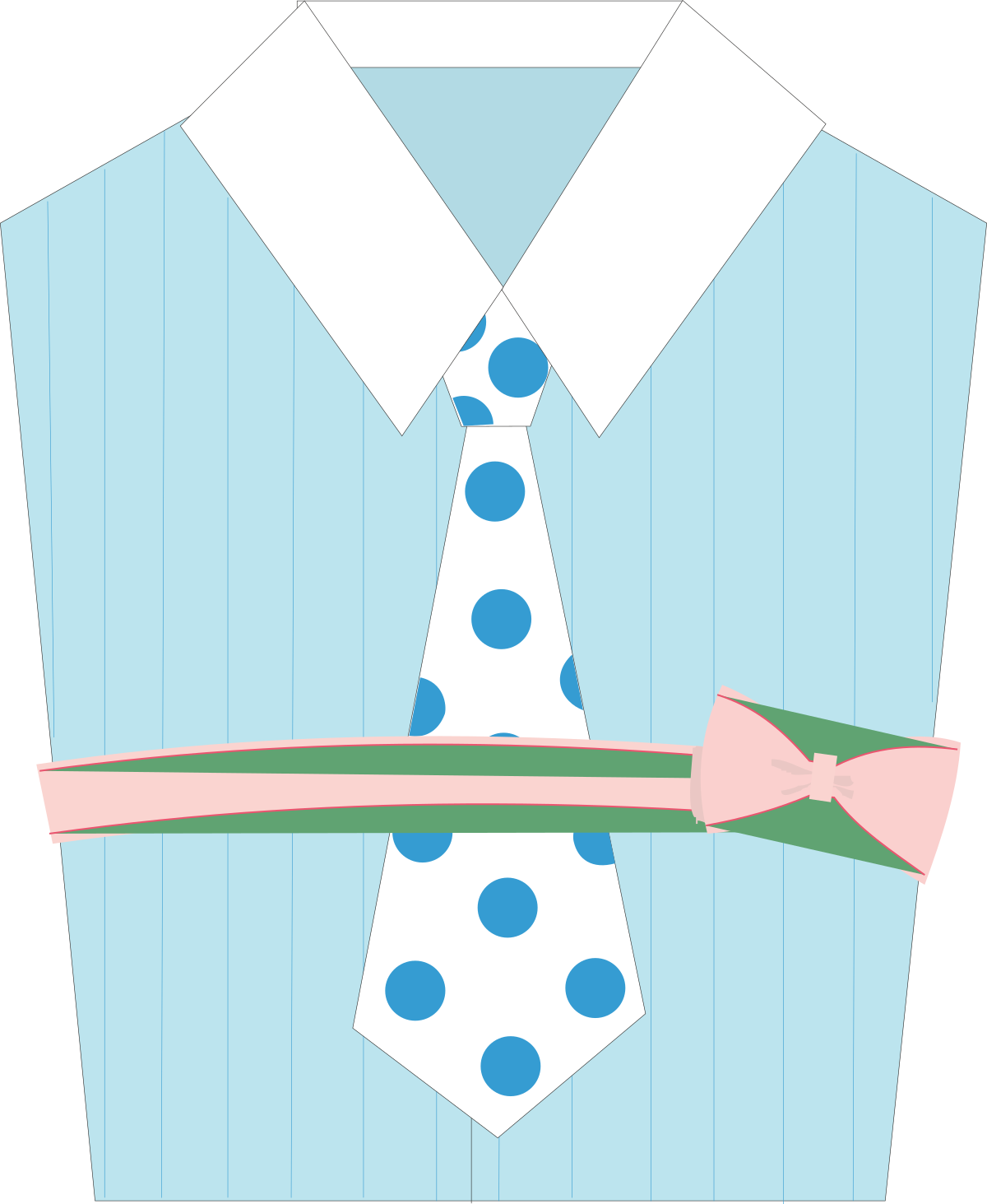 Tie and Shirt Clipart - Stylish Formal Wear Design