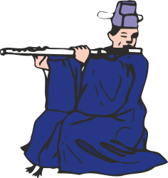 Woman in Blue Dress Holding a Flute - Elegant Clipart for Your Projects