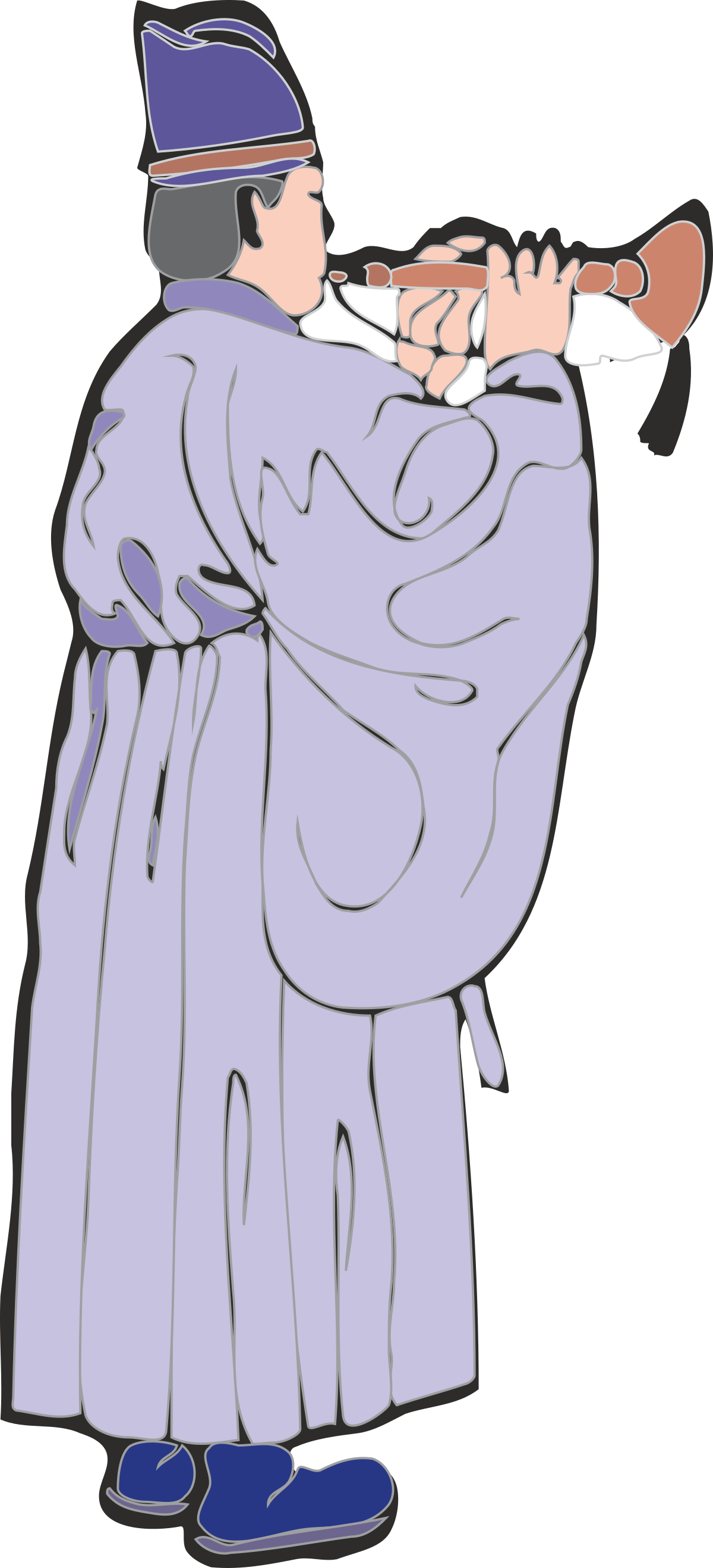 Man in Robe and Hat Holding Gun - Engaging Clipart for Your Projects