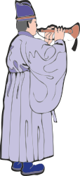 Man in Robe and Hat Holding Gun - Engaging Clipart for Your Projects