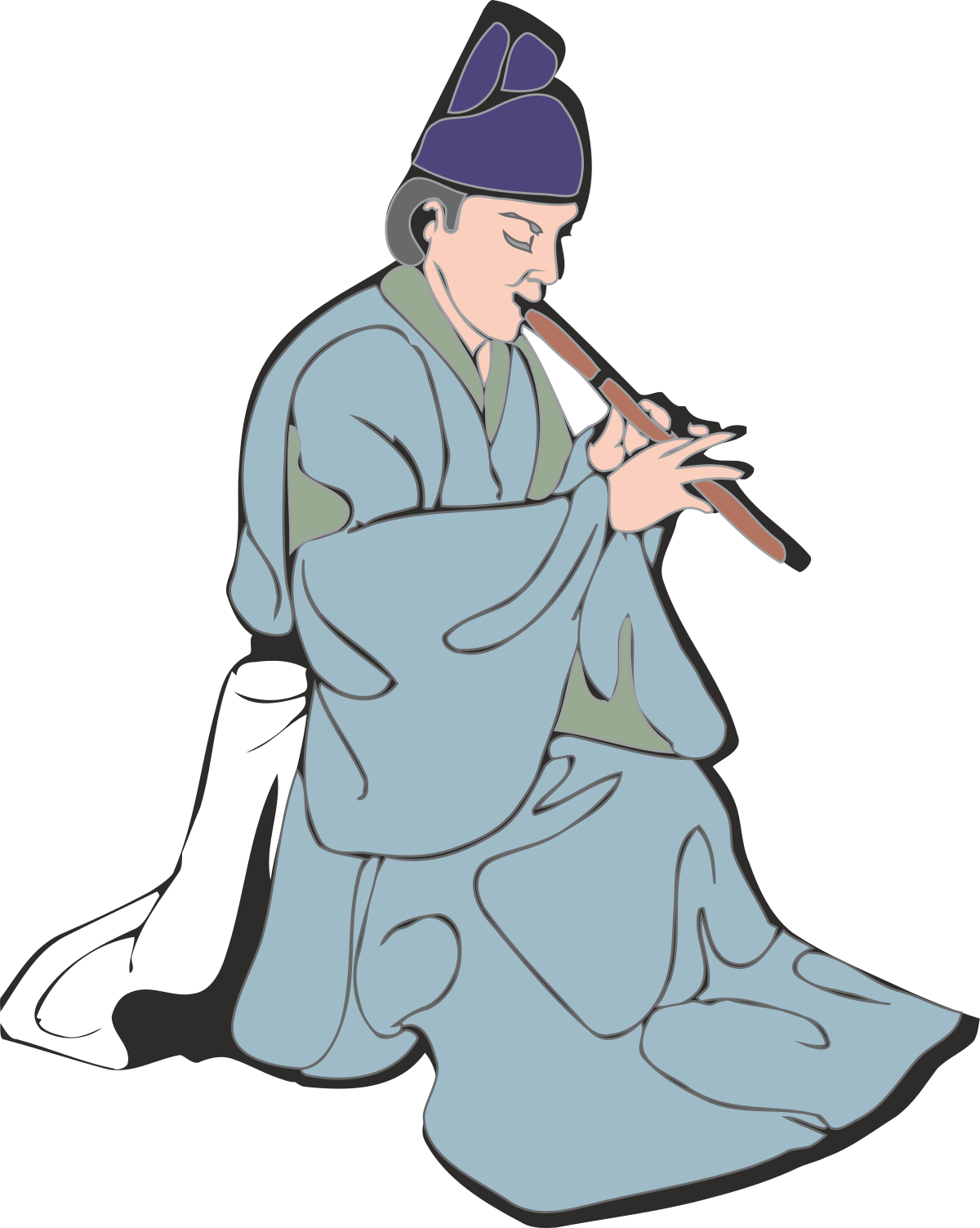 None, a Man in a Kimono Clipart for Cultural Illustrations