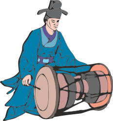 Drum Player Clipart - Vibrant Musician with Drum