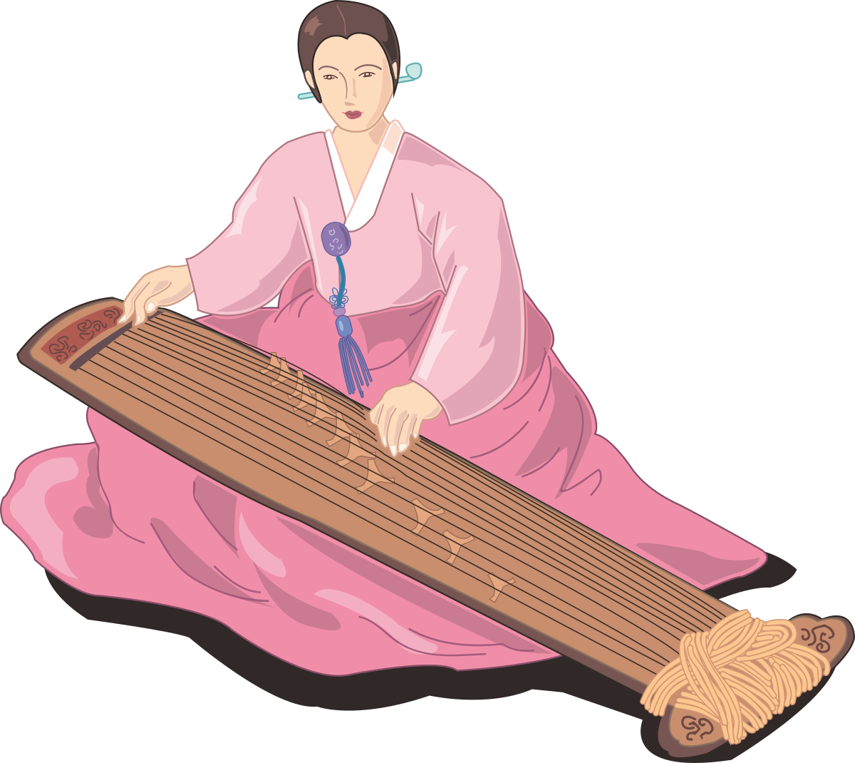 Pink Kimono Woman Clipart for Elegant Designs