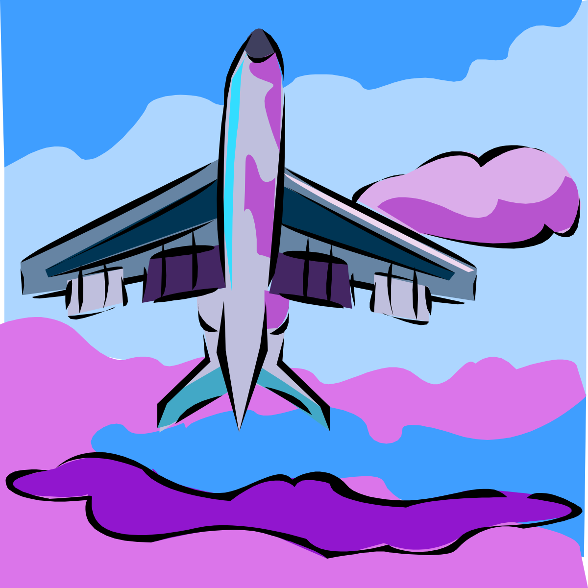 Plane Flying in the Sky - Dynamic Air Travel Clipart