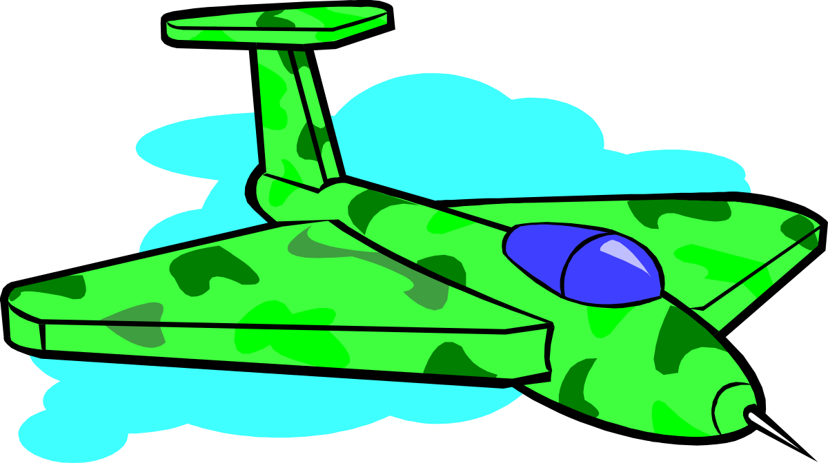 Green Airplane with Blue Nose Clipart for Your Creative Projects
