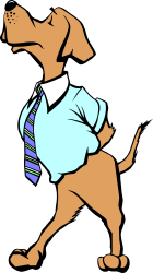 Dog in a Tie and Shirt Clipart - Fun and Professional Pet Illustrations