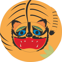 Cartoon Tiger Clipart: Blue Eyes and Red Nose for Creative Projects