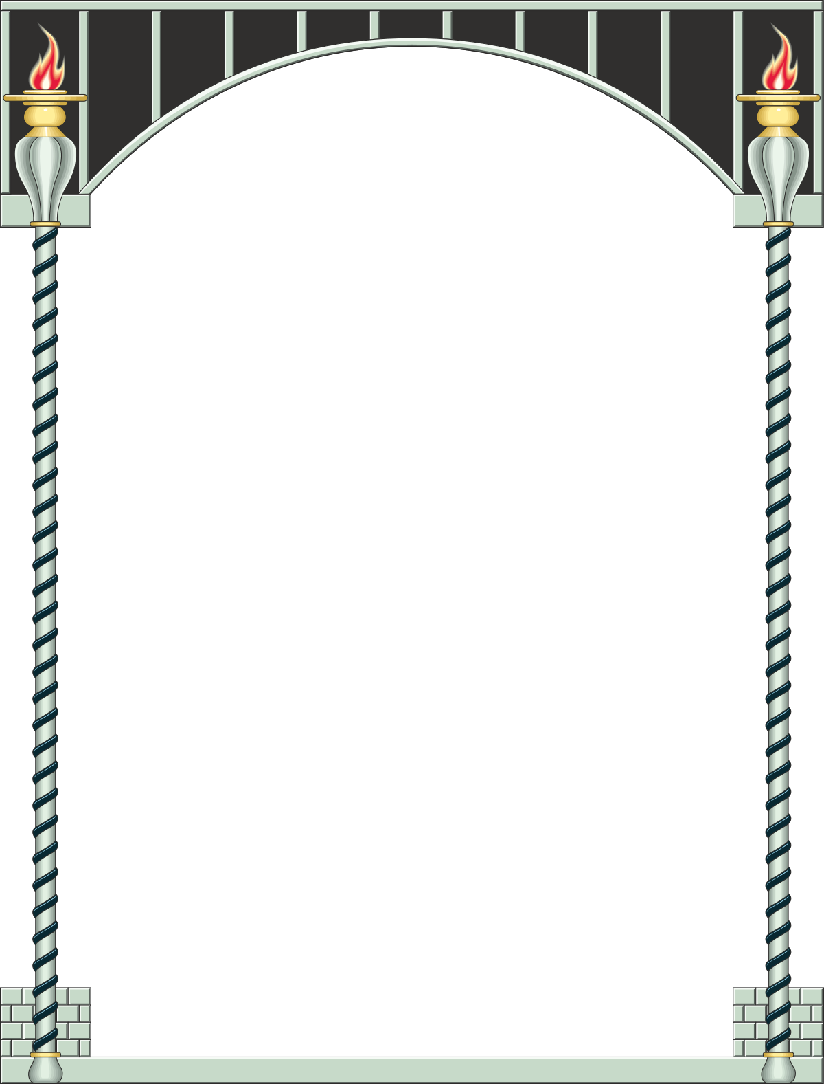 a medieval arch with a candle and a candle clip art png transparent Medieval Borders and Frames with Torches - Candle Clipart for Creative Designs