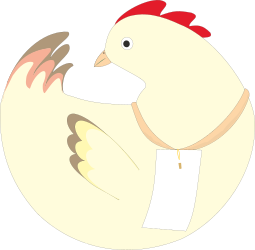 Chicken in White Shirt and Red Head Clipart