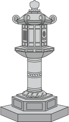 Pagoda with Lantern: Elegant Clipart for Asian Themes