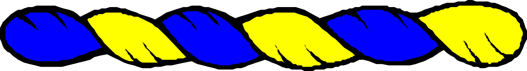 Borders and Bars Clipart: Blue and Yellow Wave Pattern Family Tree Shields