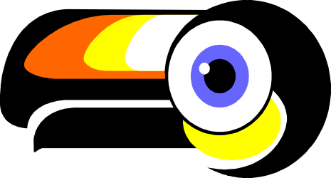 Colorful Toucan on Black Background - Vibrant Clipart for Creative Projects