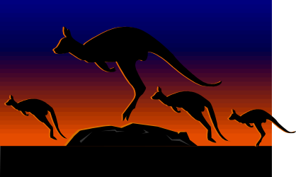 Kangaroo Silhouette Clipart - Dynamic Animal Design
