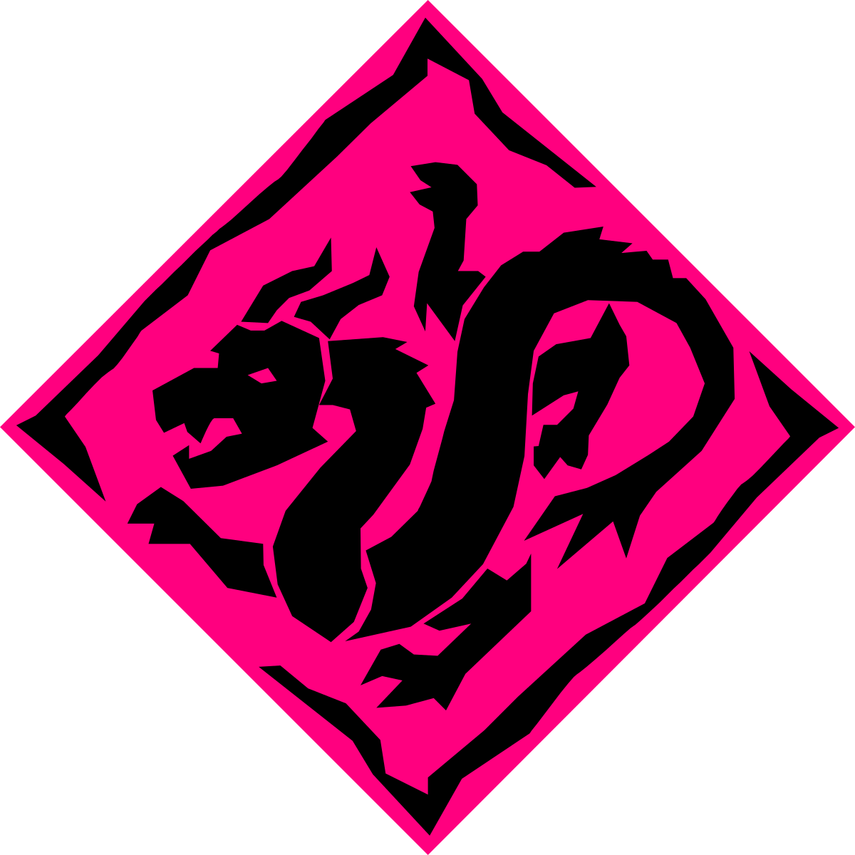 Pink and Black Diamond Clipart Featuring a Central Black Diamond