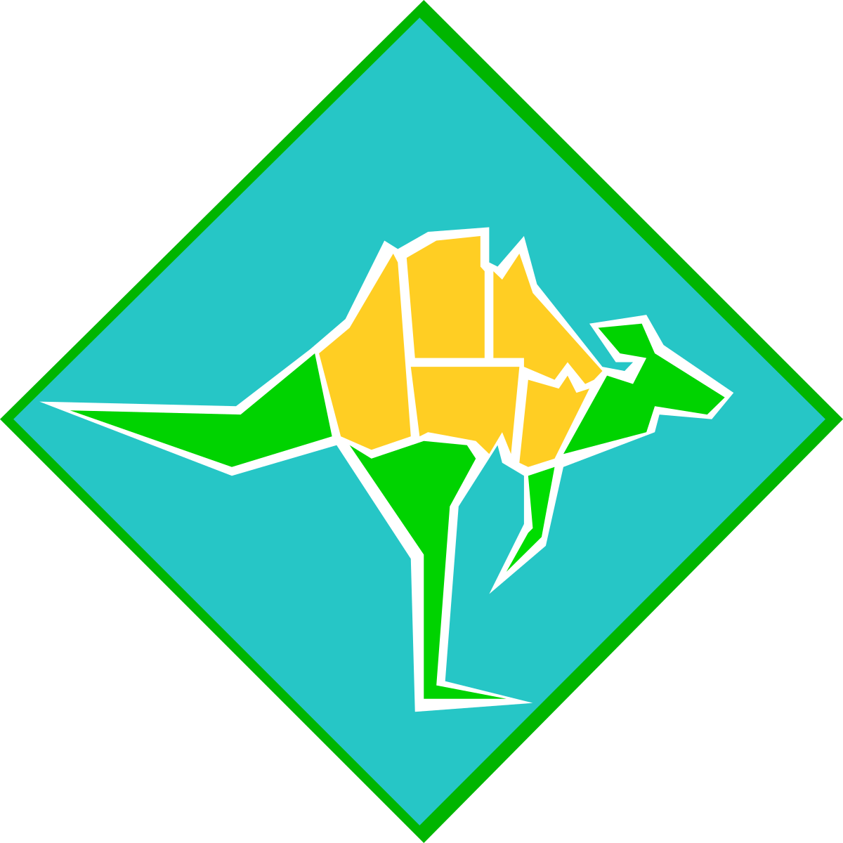 Kangaroo Clipart Against a Vibrant Green and Yellow Background