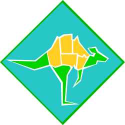 Kangaroo Clipart Against a Vibrant Green and Yellow Background