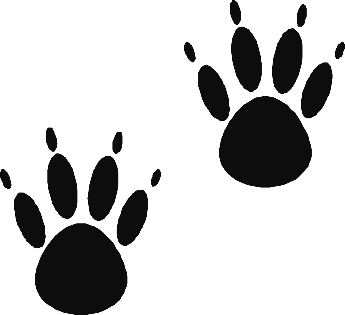 Black and White Paw Prints Clipart - Perfect for Animal Lovers