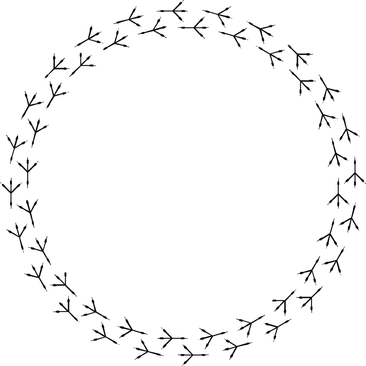 Circle of Branches Clipart: Nature-Inspired Design