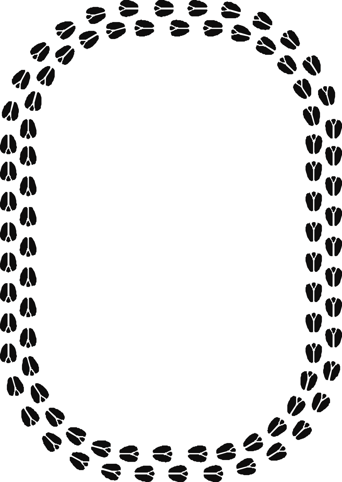 Black and White Leaf Circle Frame for Elegant Designs