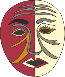 Two-Toned Face Clipart: Vibrant Dual-Color Expressions