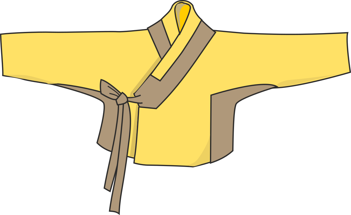 Yellow Karate Kimono Clipart for Dynamic Martial Arts Themes