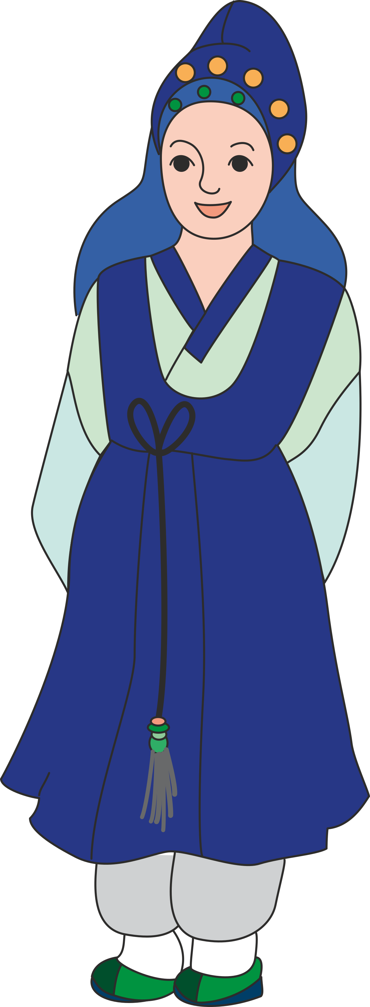 Blue Dress Cartoon Character Clipart for Fun Projects