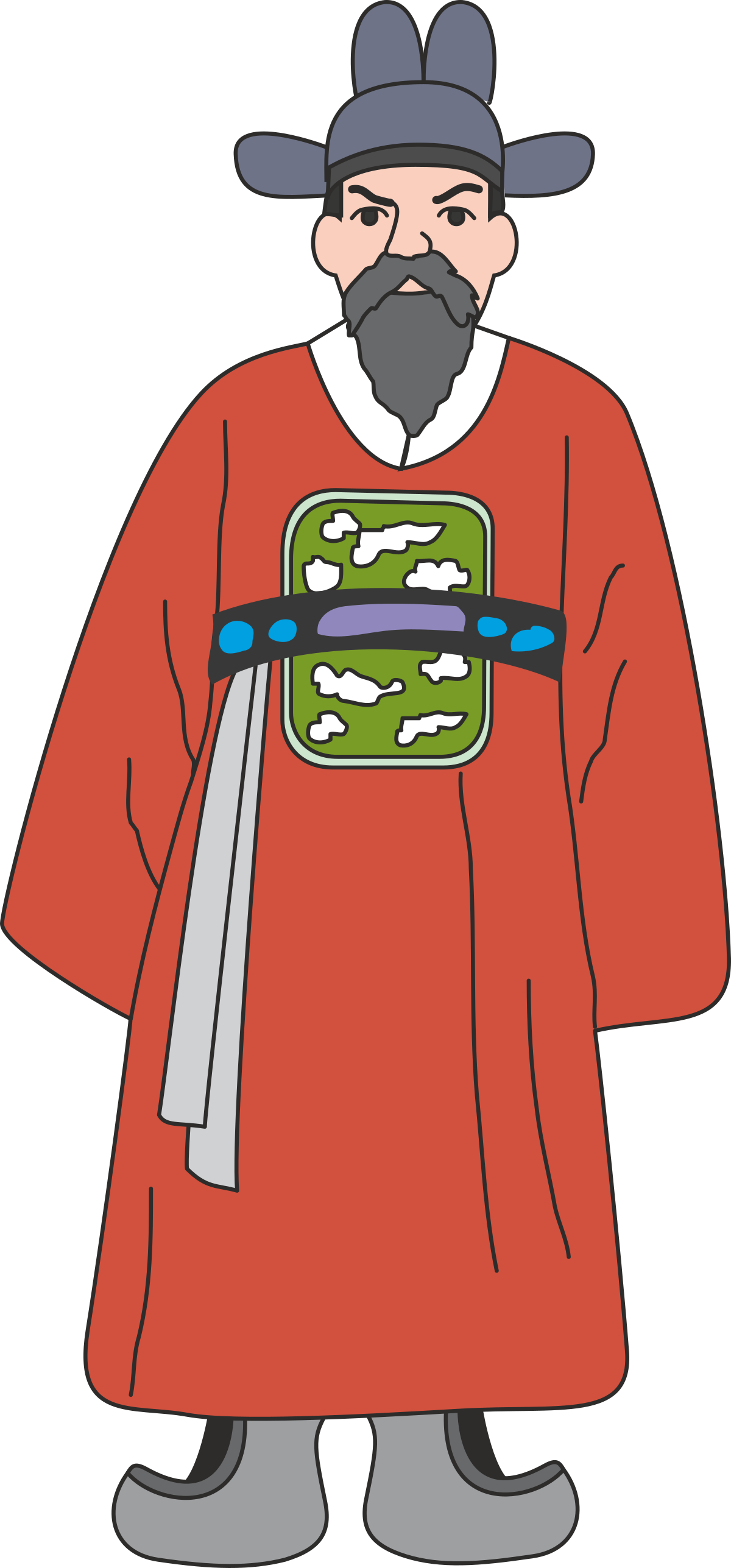 Cartoon Character in Red Robe and Hat - Colorful Clipart Collection