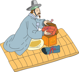 Man Sitting on Blanket with Box Clipart - Perfect for Creative Projects
