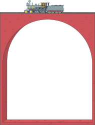 Train in Tunnel Clipart - Decorative Borders and Frames