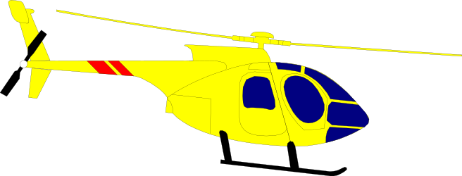 Yellow Helicopter Clipart with Blue and Red Stripes for Creative Projects