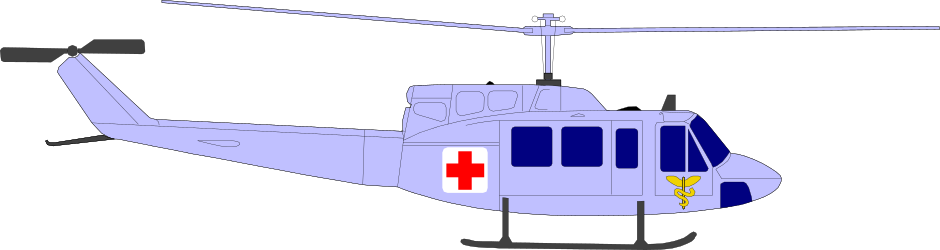 Helicopter with Red Cross - Medical Emergency Clipart