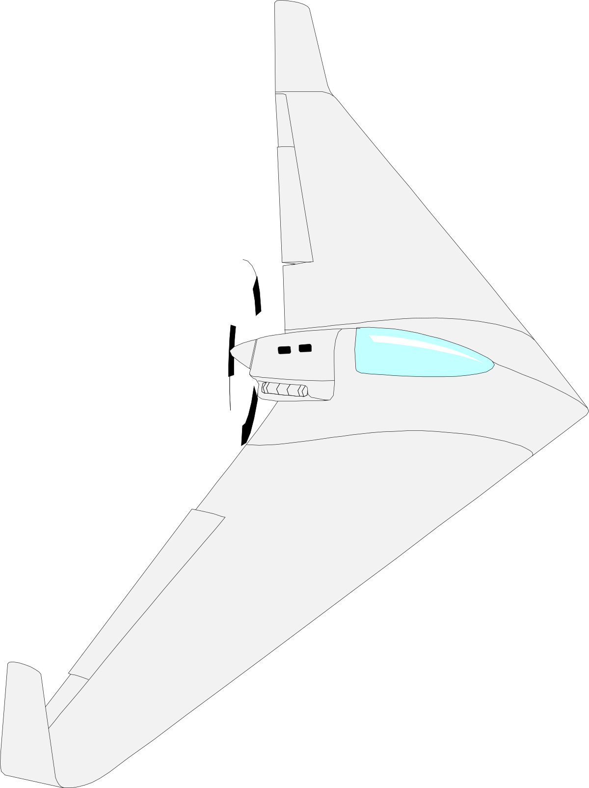 White Airplane with Blue Tail  High-Quality Clipart Image
