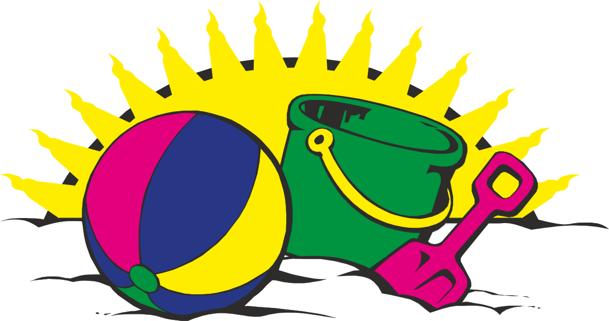Cartoon Character with Beach Ball - Fun and Playful Clipart