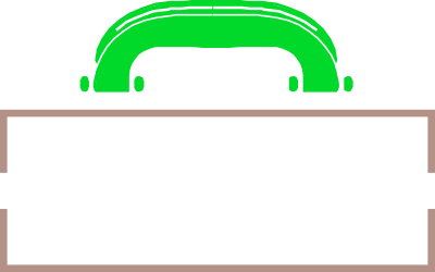 Green Briefcase Clipart with White Handle for Travel and Holiday Themes