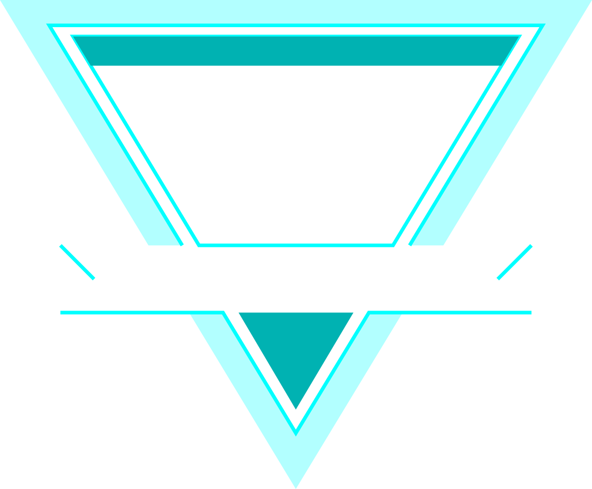 Blue Triangle Clipart with Elegant White Ribbon Decoration