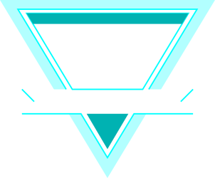 Blue Triangle Clipart with Elegant White Ribbon Decoration