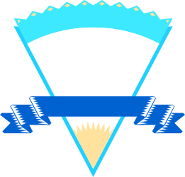 Blue and White Triangular Banner Clipart with Ribbon