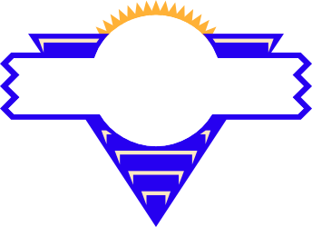 Blue Triangle with Sun: Vibrant Clipart for Creative Projects