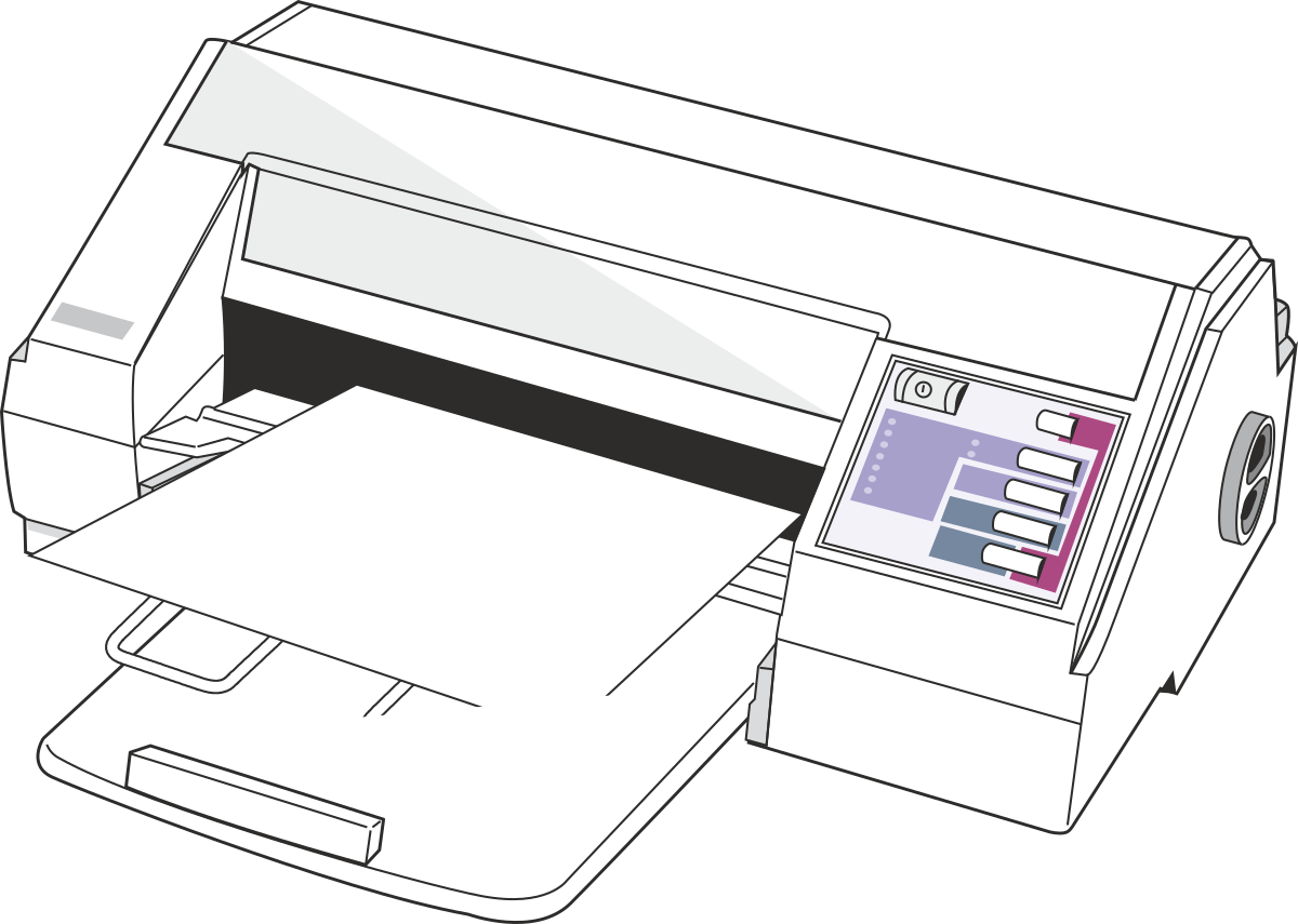 Printer with Paper Cutter - Essential Clipart for Office Needs