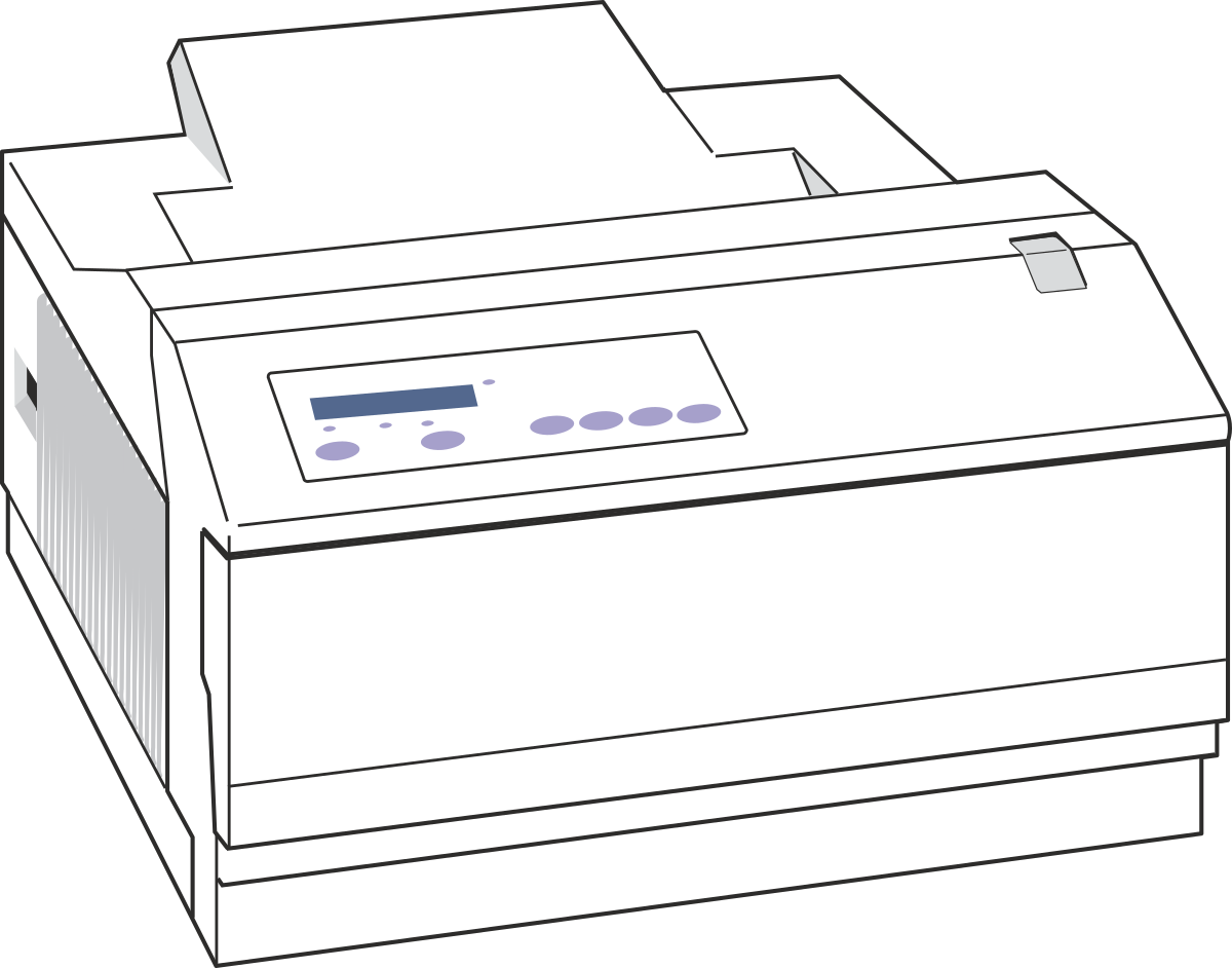 Printer Clipart on White Background: Versatile and Clean
