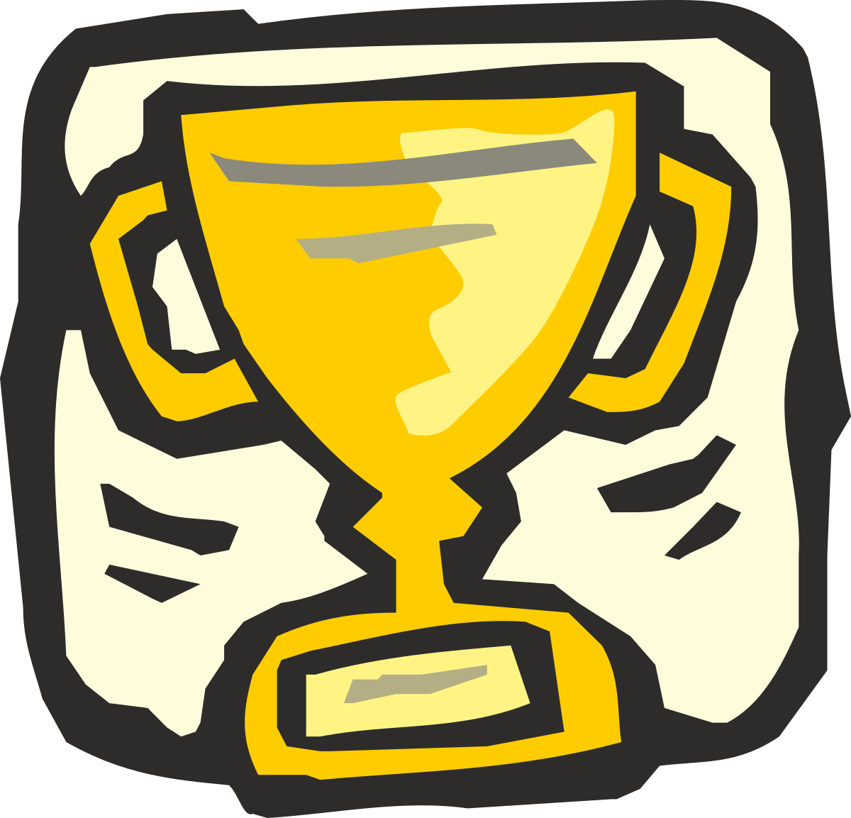 Trophy on Black Background - Award Emblem Clipart