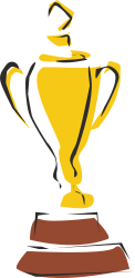 Trophy Clipart with Black Background - Award Recognition Vector Art