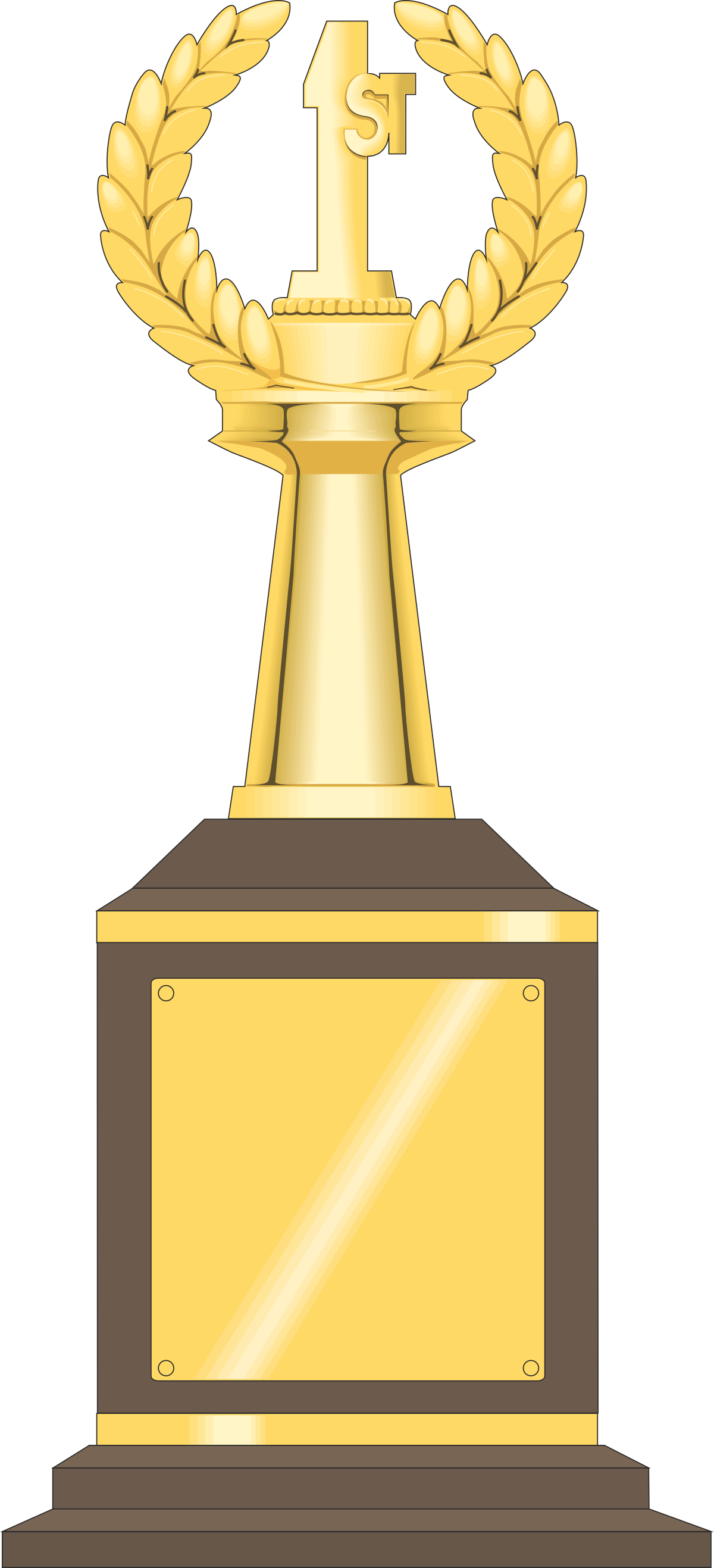 a gold trophy with a laurel and laurel clip art png transparent Gold Trophy with Laurel Wreath - Perfect Clipart for Celebrations