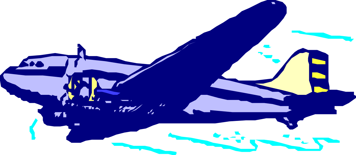 Blue Airplane Flying in the Sky Clipart for Dynamic Designs