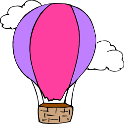 Hot Air Balloon Adventure with Clouds - Clipart