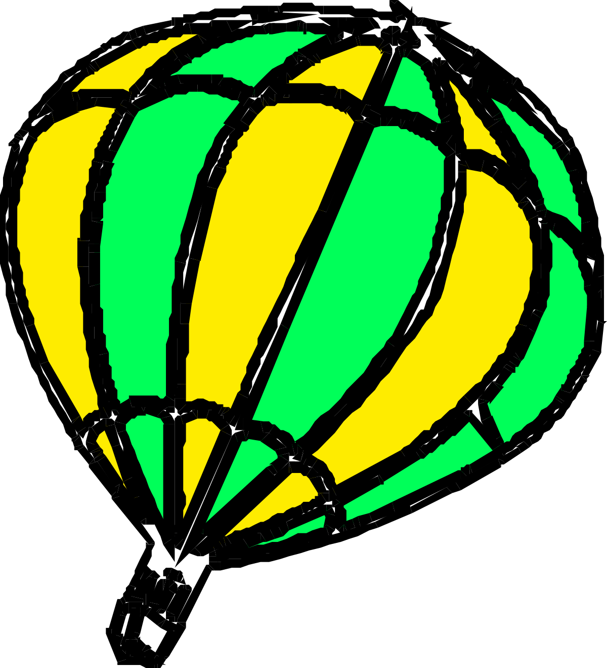 Green and Yellow Hot Air Balloon Clipart for Stunning Visuals