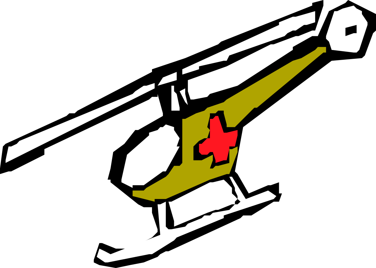 Helicopter with Red Star Clipart - Dynamic Aerial Graphics