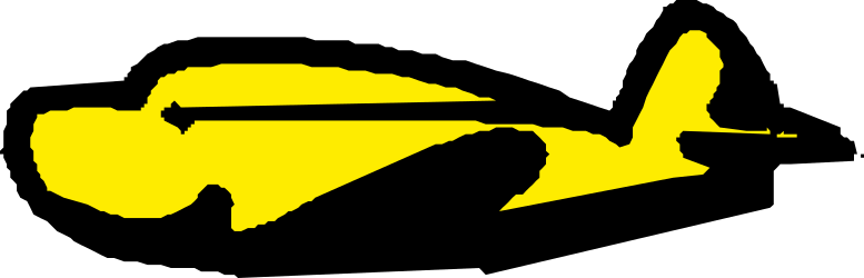 Yellow Airplane Flying Over Black Background Clipart